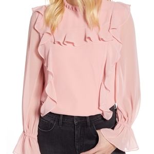Forever 21 Romantic Mid Riff Pink Peasant Top Sz M